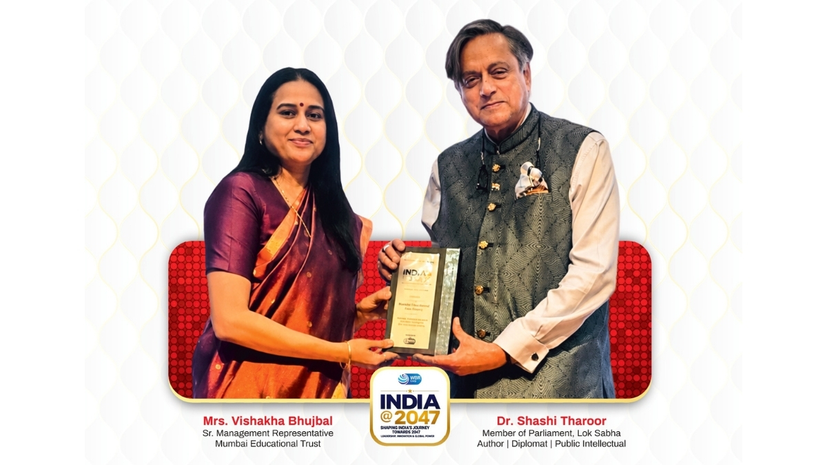 MET Honoured by Dr Shashi Tharoor at India@2047 Summit, IIT Delhi